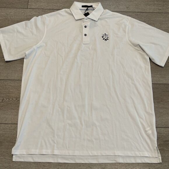 Greyson Omaha Golf Polo Shirt Mens 2XL XXL White Performance Draft Kings Preppy - Picture 2 of 7
